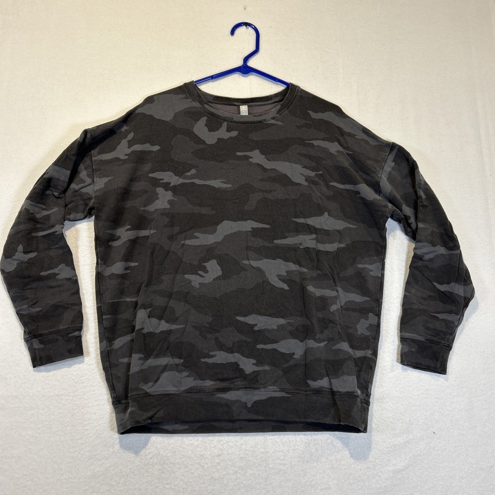 Athleta Sweatshirt Womens Medium Camo Gray Studio to Street Soft Pullover 509995